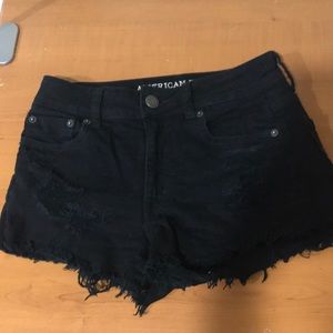 AE high rise shortie distressed black